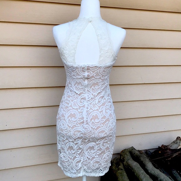 White lace formal cocktail dress size 5 - Picture 7 of 11
